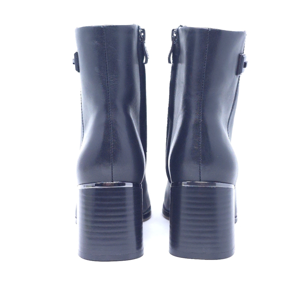 DKNY Ranya Zip Ankle Bootie Black Leather Size 7 Style K3303470 - Picture 4 of 10
